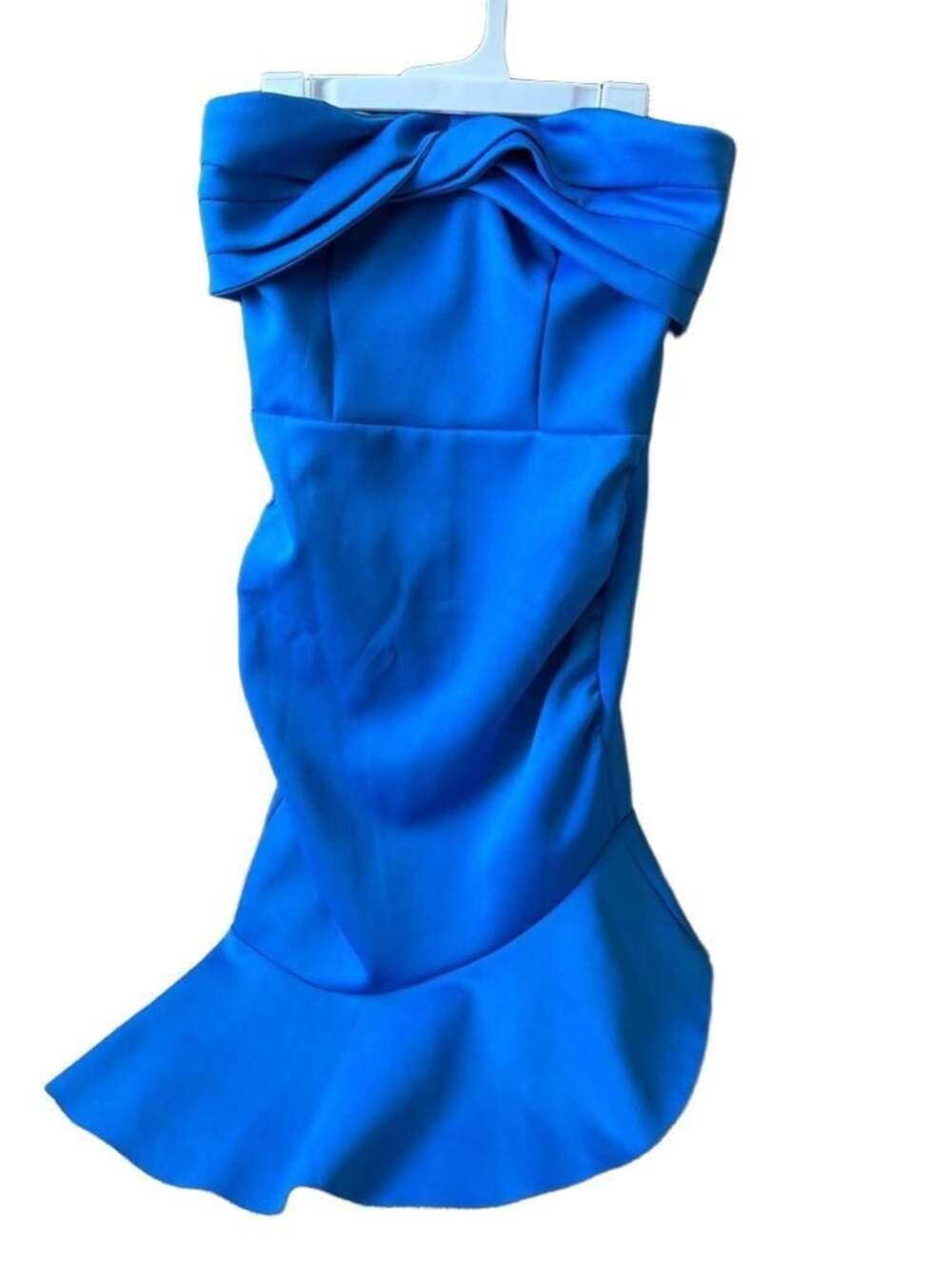ASOS Strapless Bow-Front Mermaid Midi Dress in Cobalt Blue